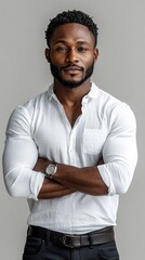 Obraz premium Portrait of a Confident Black Man
