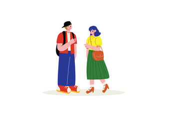 待ち合わせをする男女