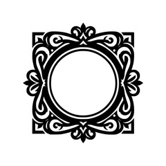 Elegant Black & White Ornamental Frame Design Element