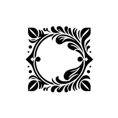 Elegant Black and White Floral Frame Design