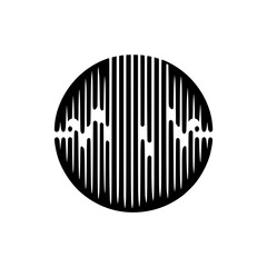 Abstract Black & White Striped Circle Design: Modern Graphic