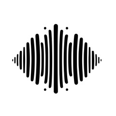 Abstract Black and White Eye-Shaped Soundwave Illustration