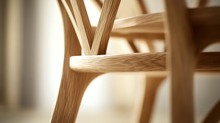 Close-up of a Wooden Chair with Curved Legs