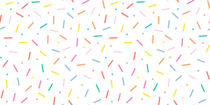 Fototapeta Simple Sprinkle Pattern. Colorful confetti sprinkles. Kid celebrate birthday party background. Vector Illustration in scandinavian style.