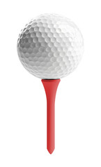 Golf Ball with Tee Isolated on Transparent Background PNG
