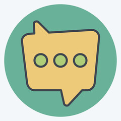 Icon Dual Message. related to Speech symbol. color mate style. design editable