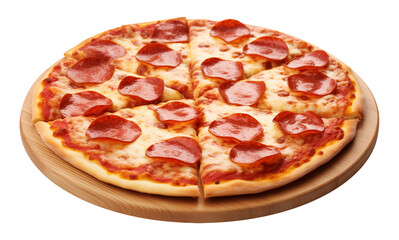 Pepperoni Pizza Isolated on Transparent Background PNG
