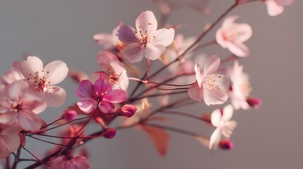 Delicate pink blossoms on a branch (1)