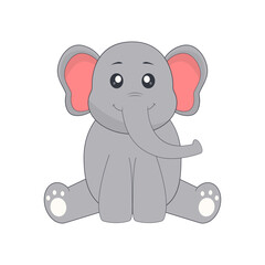 Baby Elephant Character. Vector Illustration in Cute Cartoon Design.