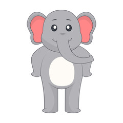 Baby Elephant Character. Vector Illustration in Cute Cartoon Design.