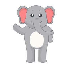Baby Elephant Character. Vector Illustration in Cute Cartoon Design.