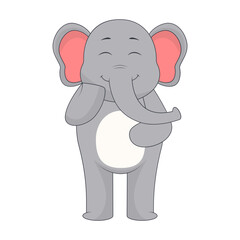 Baby Elephant Character. Vector Illustration in Cute Cartoon Design.