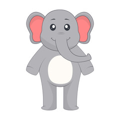 Baby Elephant Character. Vector Illustration in Cute Cartoon Design.