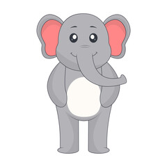 Baby Elephant Character. Vector Illustration in Cute Cartoon Design.