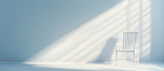 Naklejka premium Serene Minimalist Room: A White Chair Basking in Sunlight