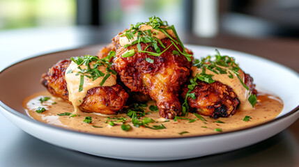 fried chicken with sauce