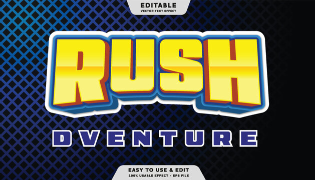 rush adventure editable text effect with modern style
