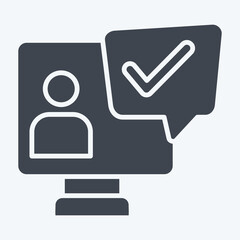 Icon Video Chat. related to Speech symbol. glyph style. design editable