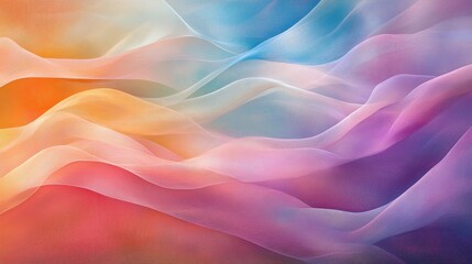 Fototapeta premium Colorful, flowing fabric drapes in soft, pastel hues.