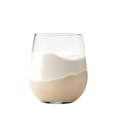 Milk in glass closeup isolated on white background