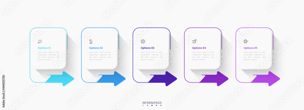 Wall mural vector infographic label design template with icons and 5 options or steps. can be used for process 