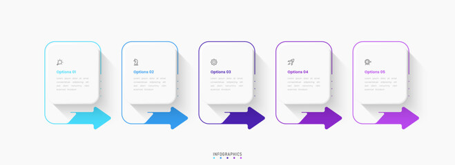 Vector Infographic label design template with icons and 5 options or steps. Can be used for process diagram, presentations, workflow layout, banner, flow chart, info graph.