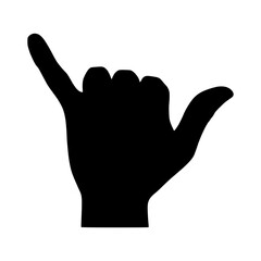 Silhouette Hand - Hang Loose Gesture