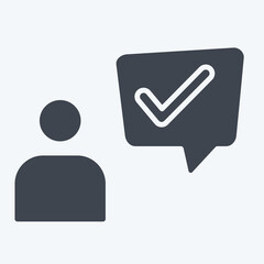 Icon Customer Experience. related to Speech symbol. glyph style. design editable