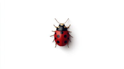 Obraz premium Detailed ladybug illustration, top-down view, vibrant red and black colors, perfect for educational materials or design elements