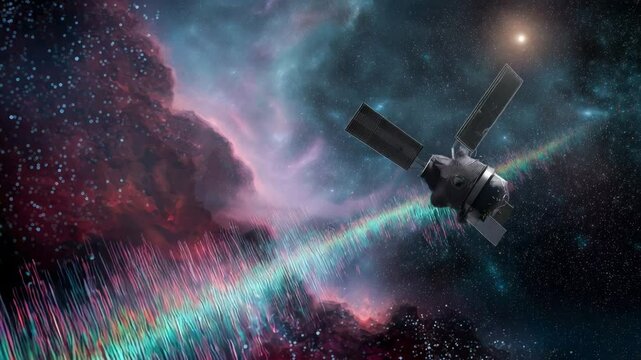Spacecraft Exploration Cosmic Nebula  Satellite Technology Deep Space, frequency space radiation mysterious sounds, galaxy