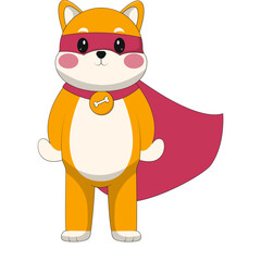 Obraz premium Illustration of Cute Baby Dog. Vector Character in Cartoon Design.