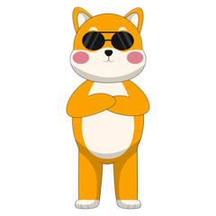 Illustration of Cute Baby Dog. Vector Character in Cartoon Design.