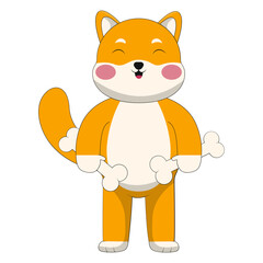 Illustration of Cute Baby Dog. Vector Character in Cartoon Design.