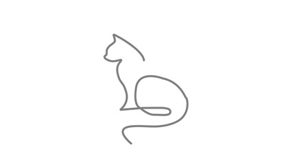 Minimalist line art cat icon.