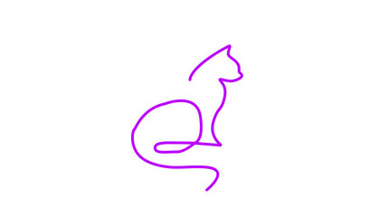 Minimalist line art cat icon.