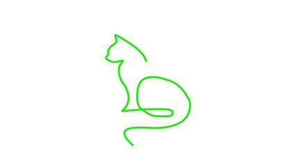 Minimalist line art cat icon.