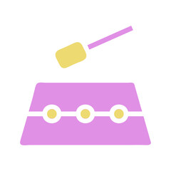 Stylized percussion ensemble illustration featuring minimalist mallet and drum