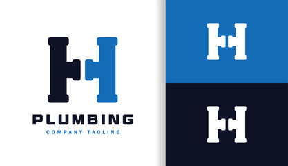 LETTER H WITH PLUMBING LOGO