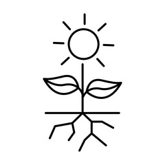 Green Energy Line Icon. Concept of Green Technology, Climate Change, Global Warming, CO2 Neutral Editable Stroke Icon