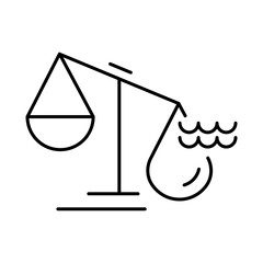 Water Injustice Line Icon. Concept of Green Technology, Climate Change, Global Warming, CO2 Neutral Editable Stroke Icon