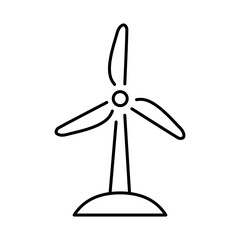 Windmill Line Icon. Concept of Green Technology, Climate Change, Global Warming, CO2 Neutral Editable Stroke Icon