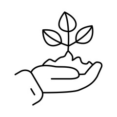Save Trees Line Icon. Concept of Green Technology, Climate Change, Global Warming, CO2 Neutral Editable Stroke Icon