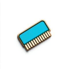 Vibrant blue RAM icon with metallic edges and pins, representing modern technology and innovation