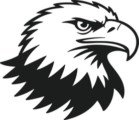 Bold Eagle Head Silhouette Vector – USA Independence Day Patriotic Symbol