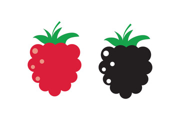 Raspberry vector icon illustration. Flat berry sweet healthy organic fruit raspberry blackberry. © Paolo