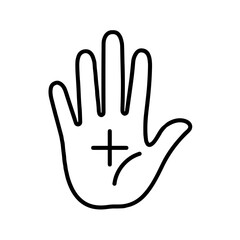 Obraz premium Hand with Plus Symbol for Blood Donor Day 