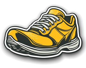 Yellow running shoe illustration