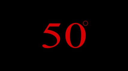 50 degree view icon animation, icon 50° animation with optional llama matte.Black background .