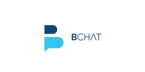 Modern and professional B chat logo design