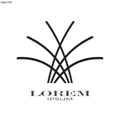 Abstract black curve trandy in swoosh style, vector and logo design